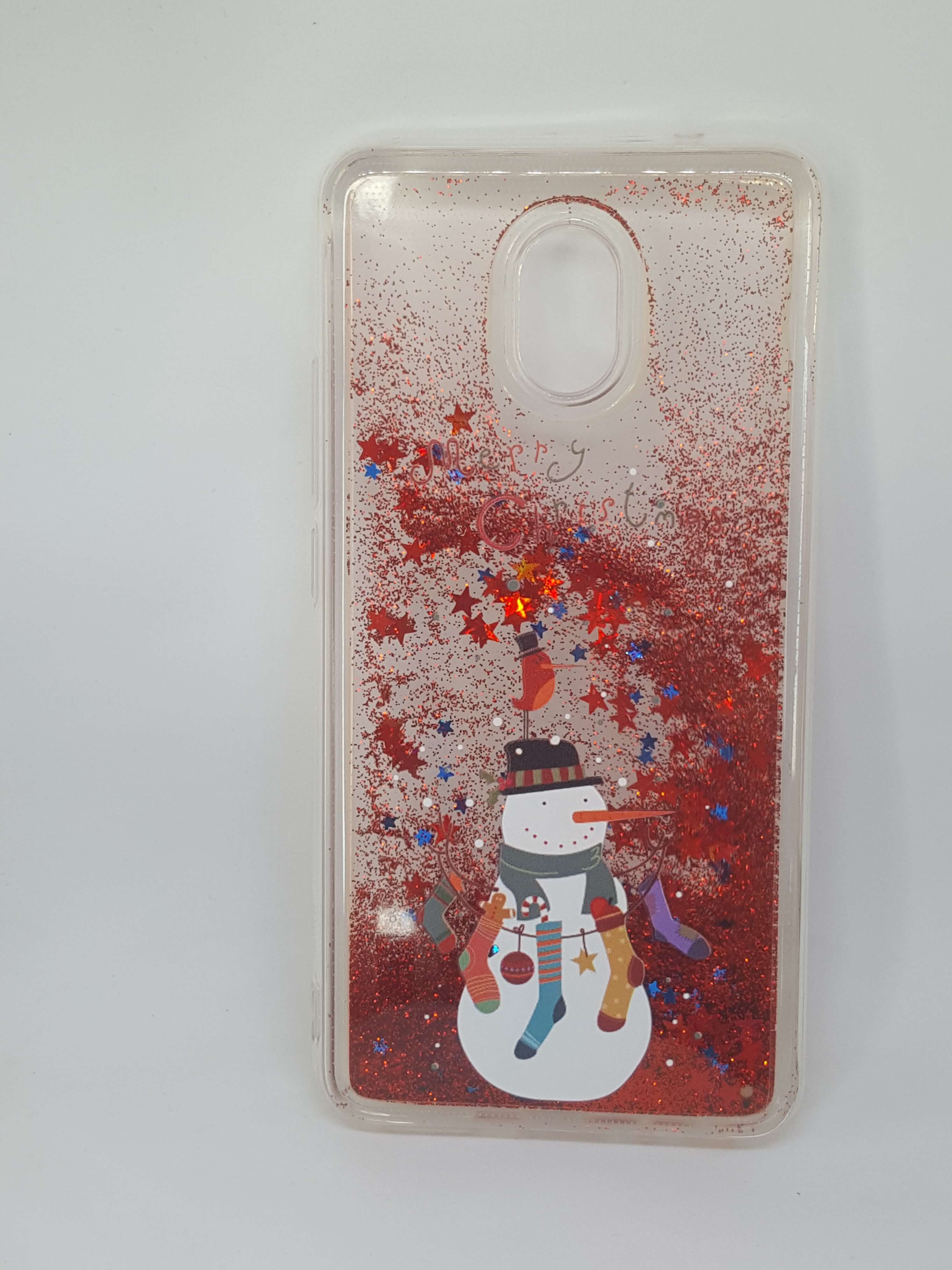 Накладка Merry Christmas  "Новий Рік" для Meizu M5  NOTE Сніговик  (переливається)-0